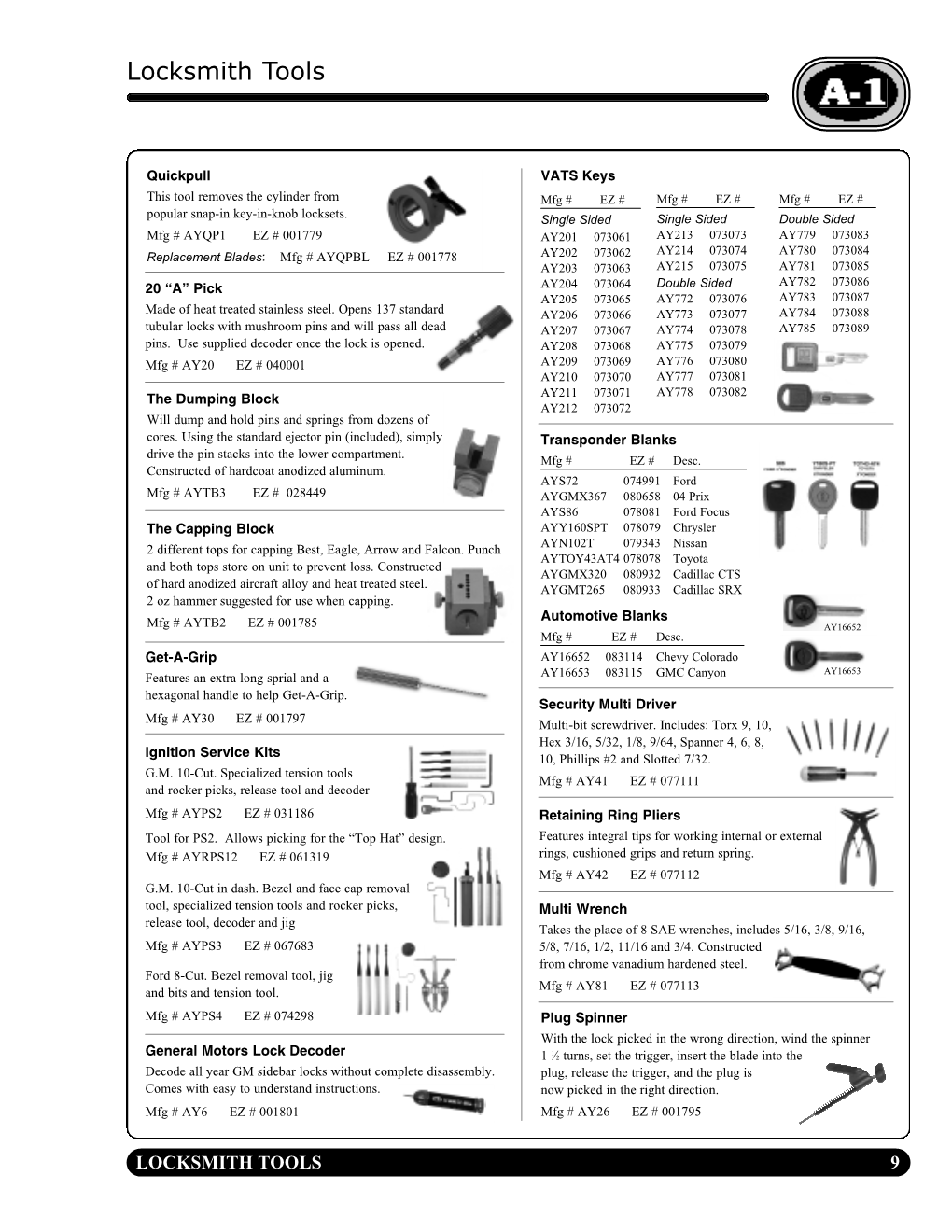 Locksmith Tools