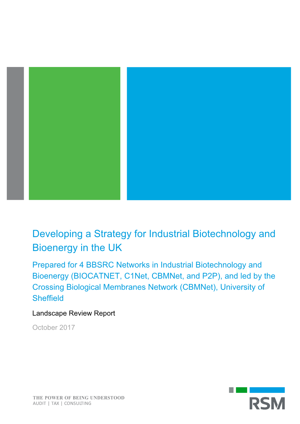 Developing a Strategy for Industrial Biotechnology and Bioenergy in The