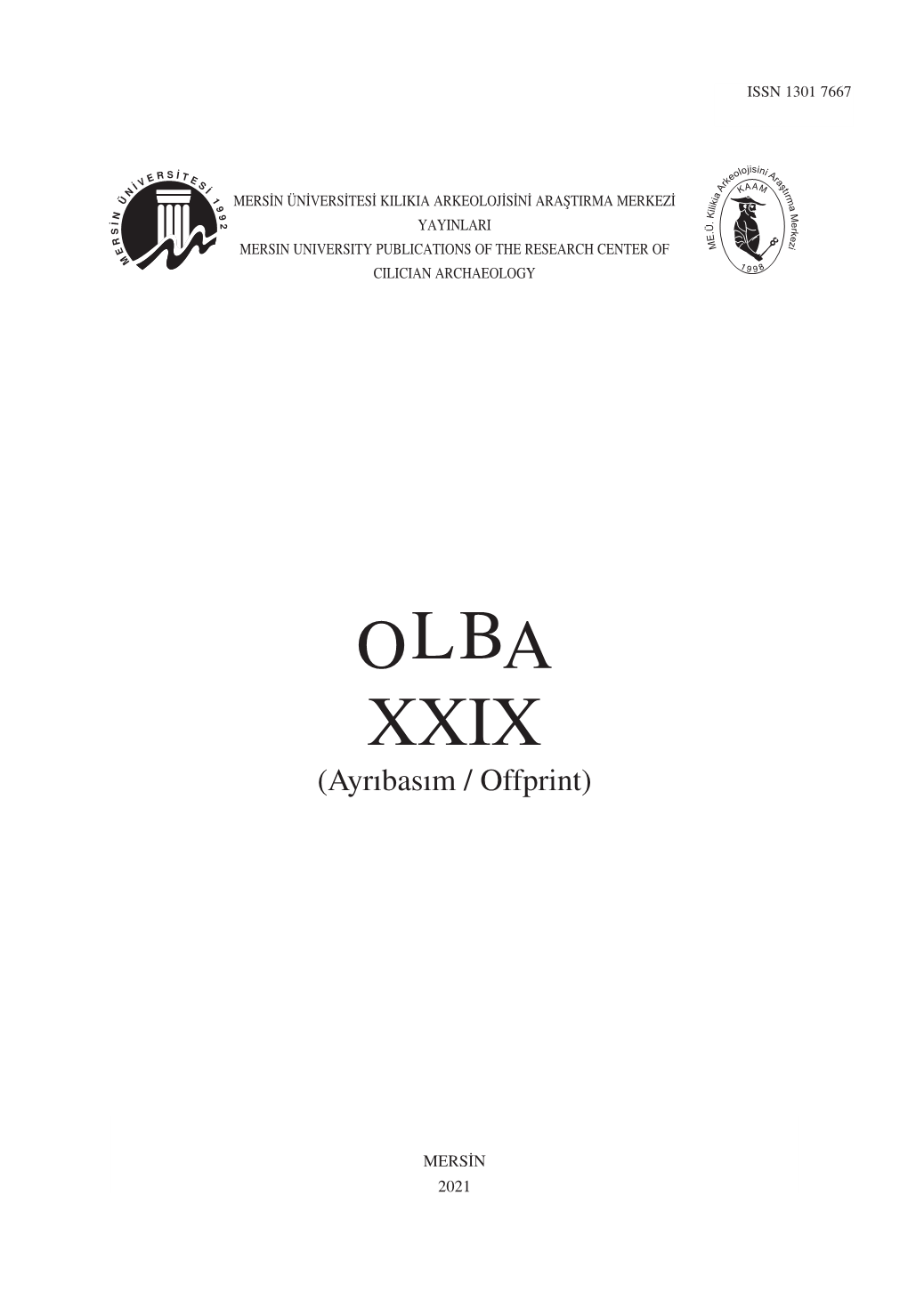 OLBA XXIX (Ayrıbasım / Offprint)