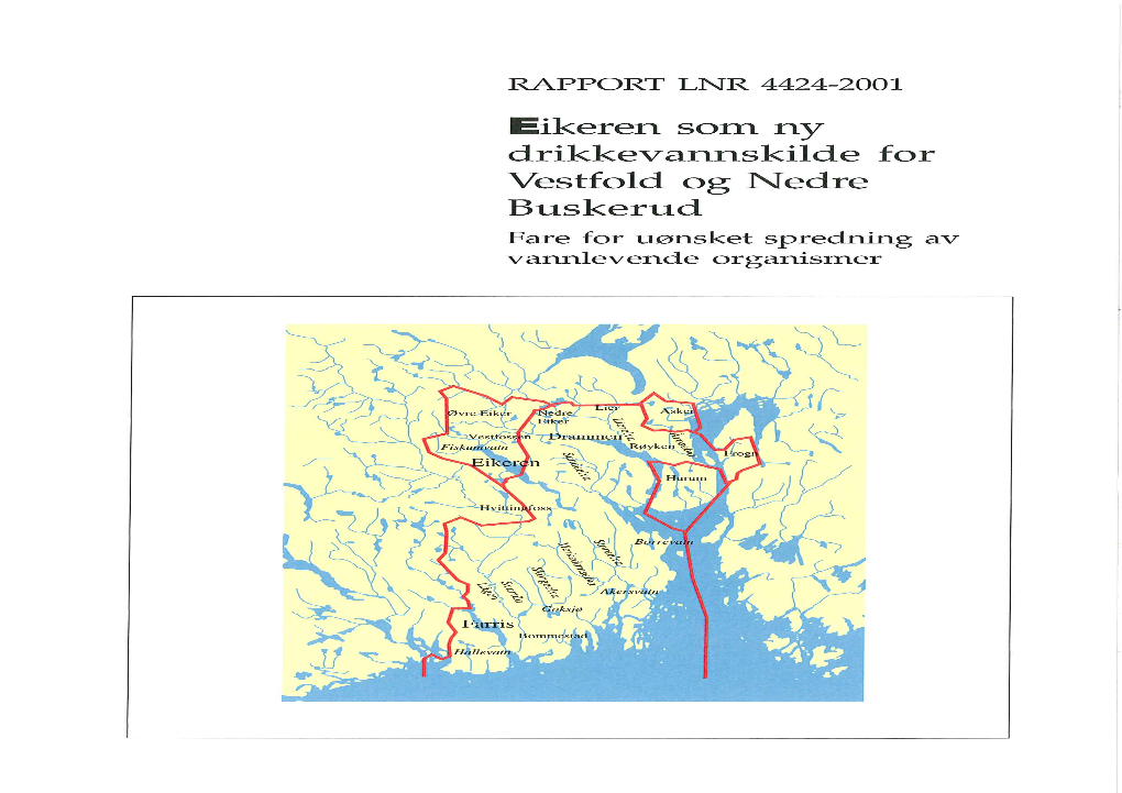 Eikeren Som Ny Drikkevannskilde for Vestfold Og Nedre Buskerud