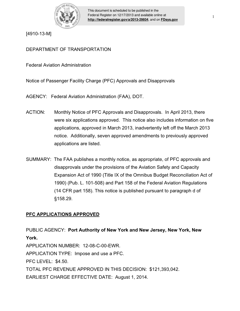 [4910-13-M] DEPARTMENT of TRANSPORTATION Federal