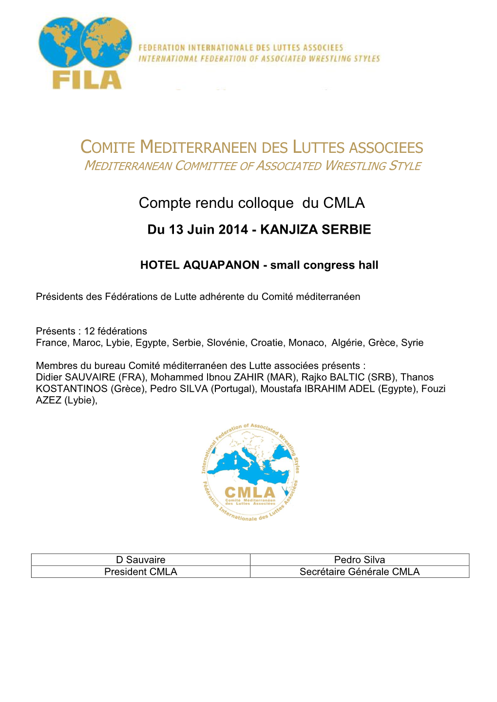 Comite Mediterraneen Des Luttes Associees Mediterranean Committee of Associated Wrestling Style