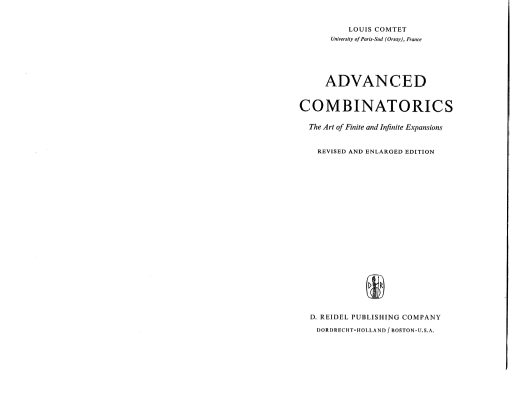 Advanced Combinatorics COMTET