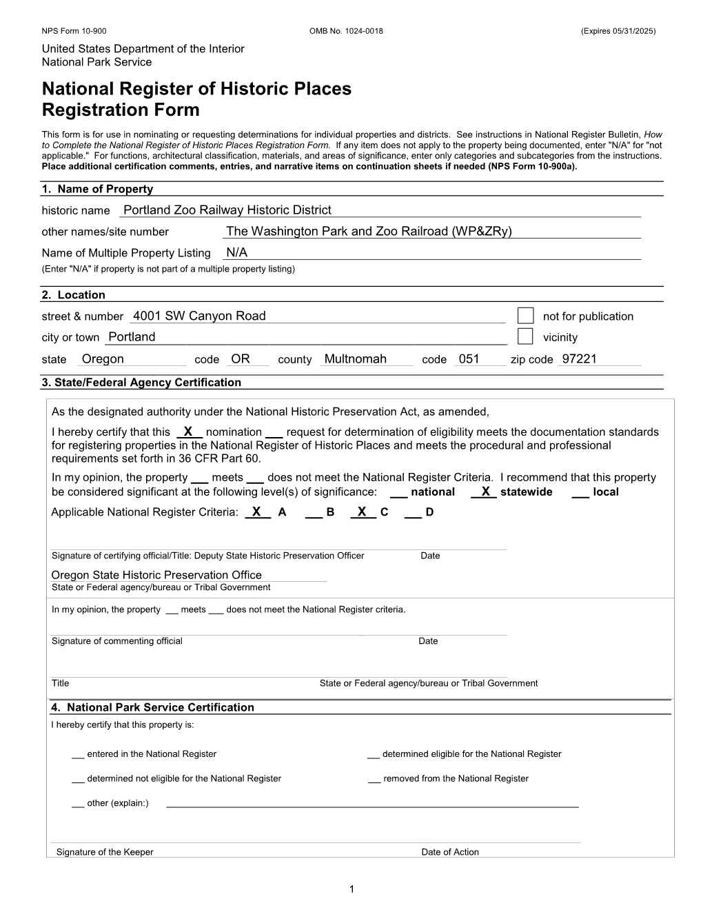 National Register of Historic Places Registration Form