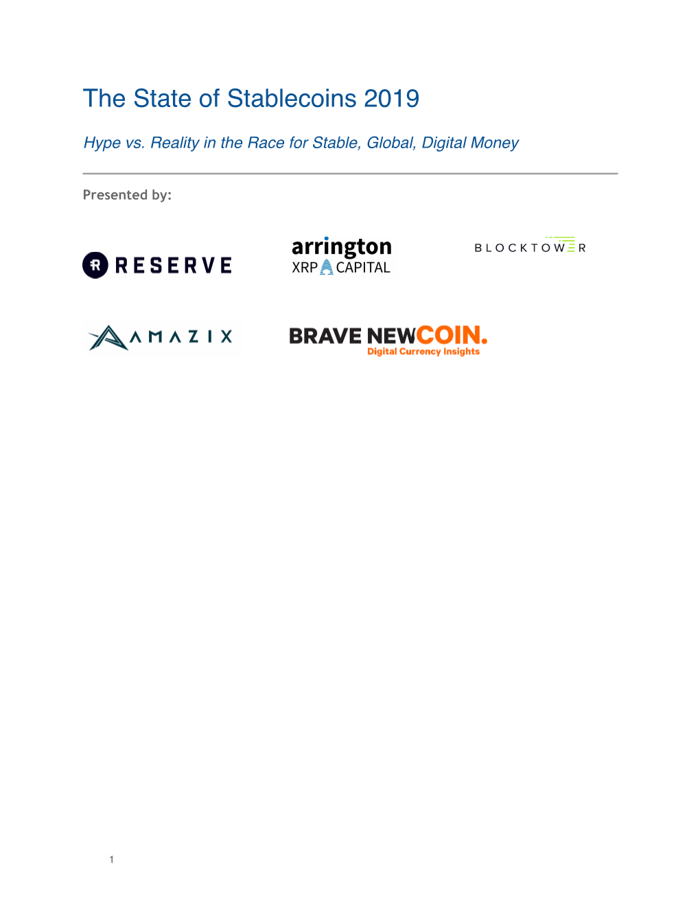 The State of Stablecoins 2019 Report 2 20 19