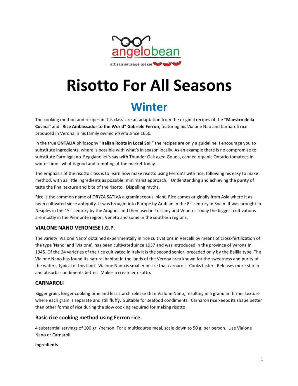 Risotto for All Seasons