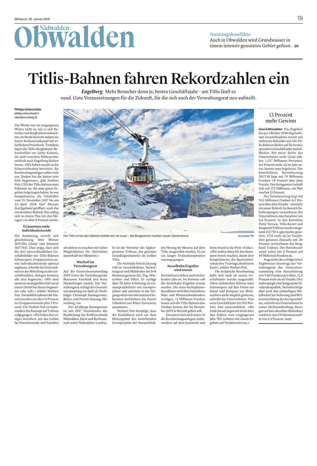 Titlis-Bahnenfahrenrekordzahlenein