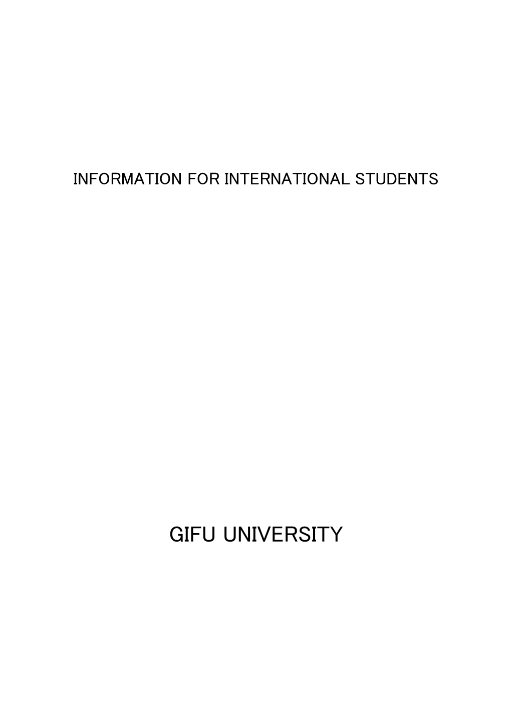 GIFU UNIVERSITY Contents