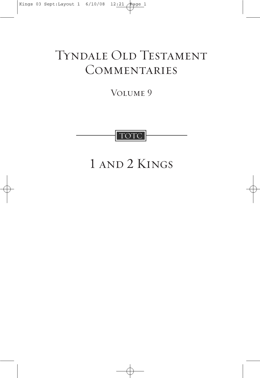 Tyndale Old Testament Commentaries 1 and 2 >Ings