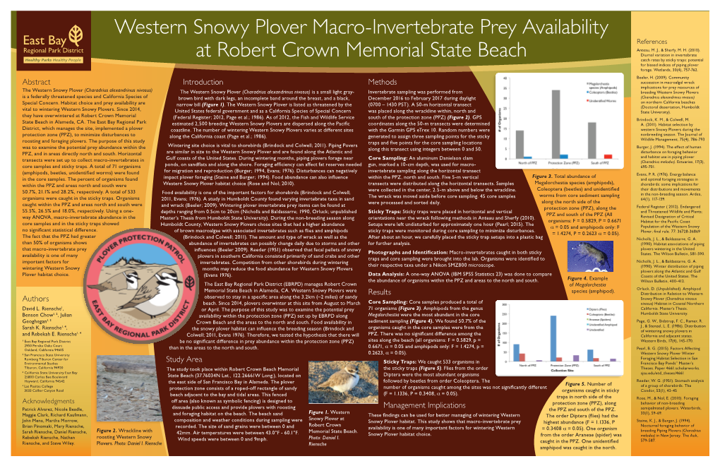 Western Snowy Plover Macro-Invertebrate Prey Availability at Robert Crown Memorial State Beach