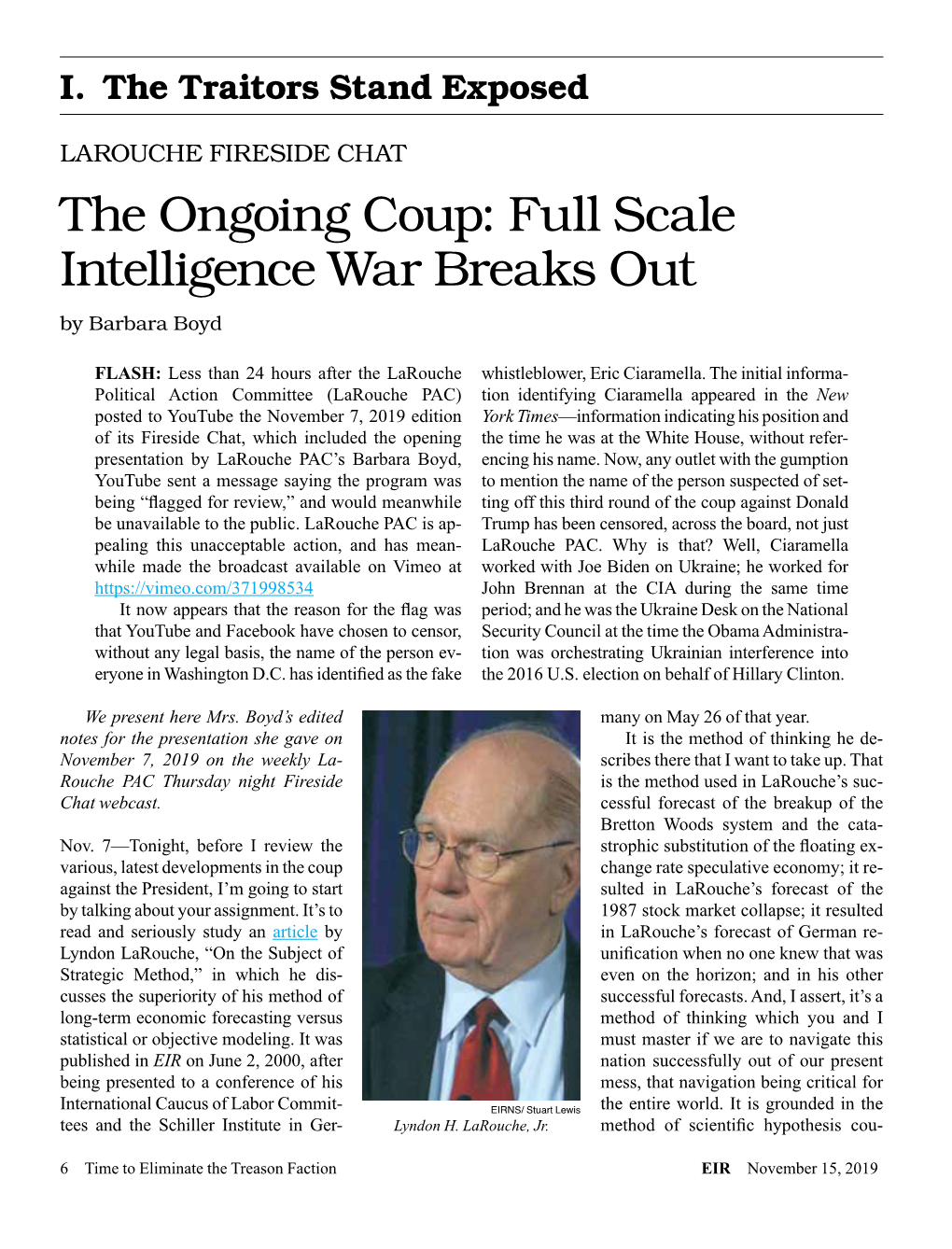 The Ongoing Coup: Full Scale Intelligence War Breaks out by Barbara Boyd