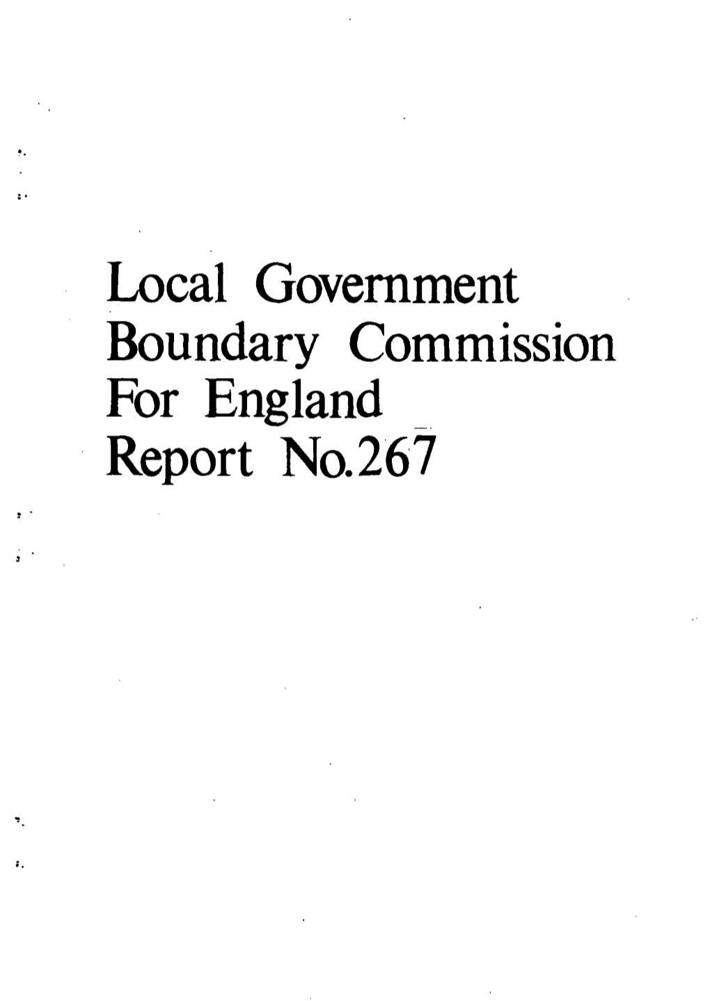 Local Government Boundary Commission for England Report No