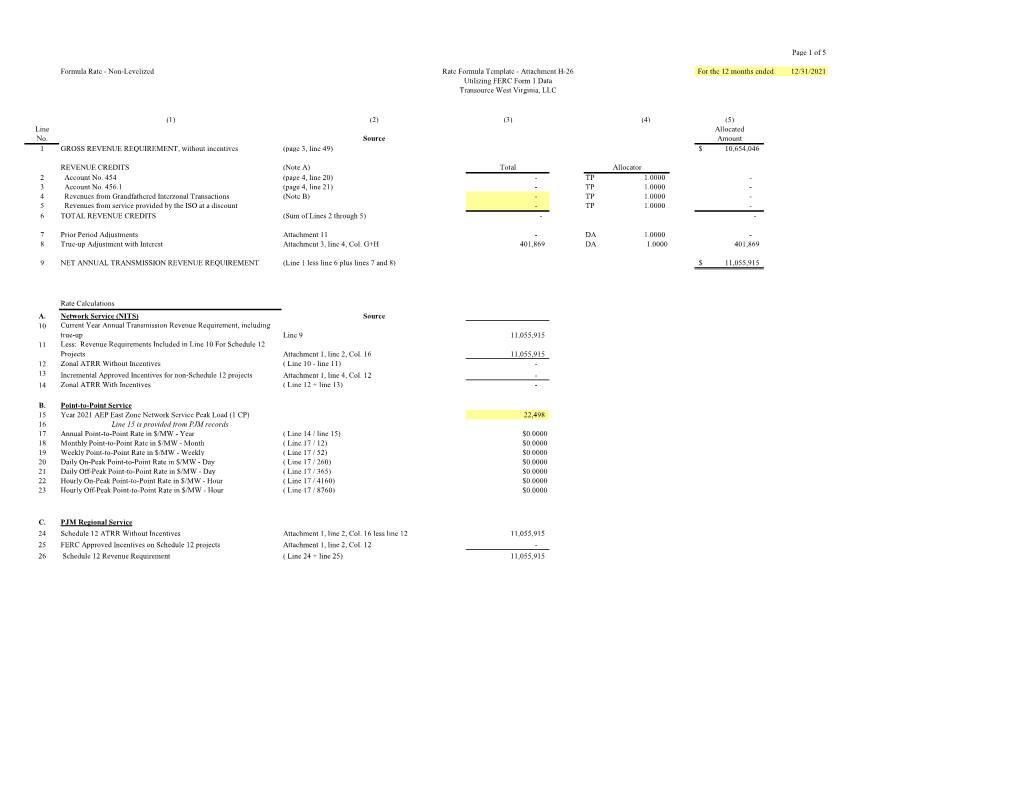 Page 1 of 5 Formula Rate