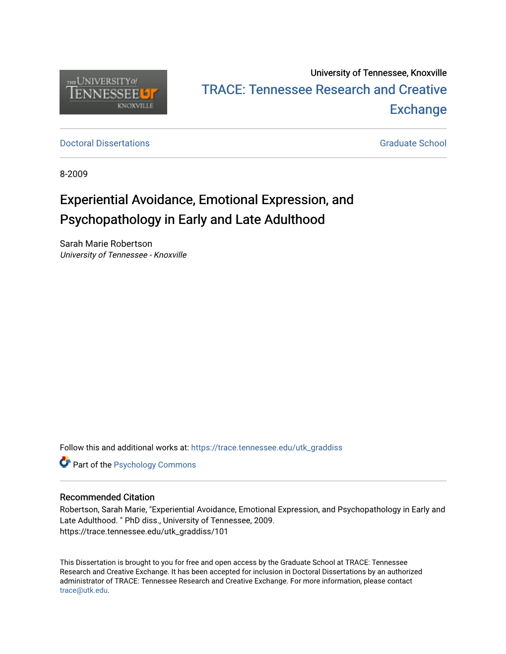 Experiential Avoidance, Emotional Expression, and Psychopathology in Early and Late Adulthood