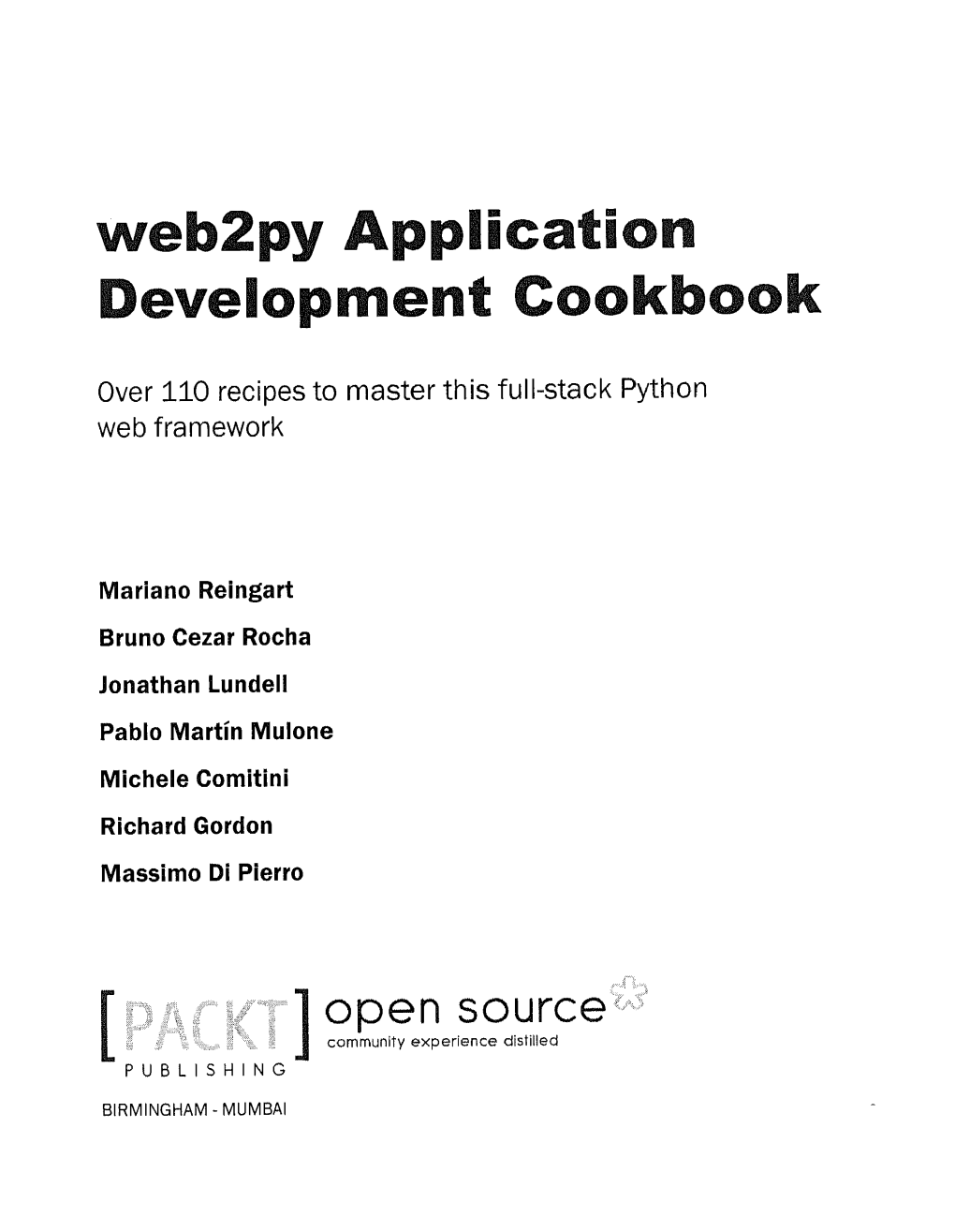 Web2py Application Development Cookbook