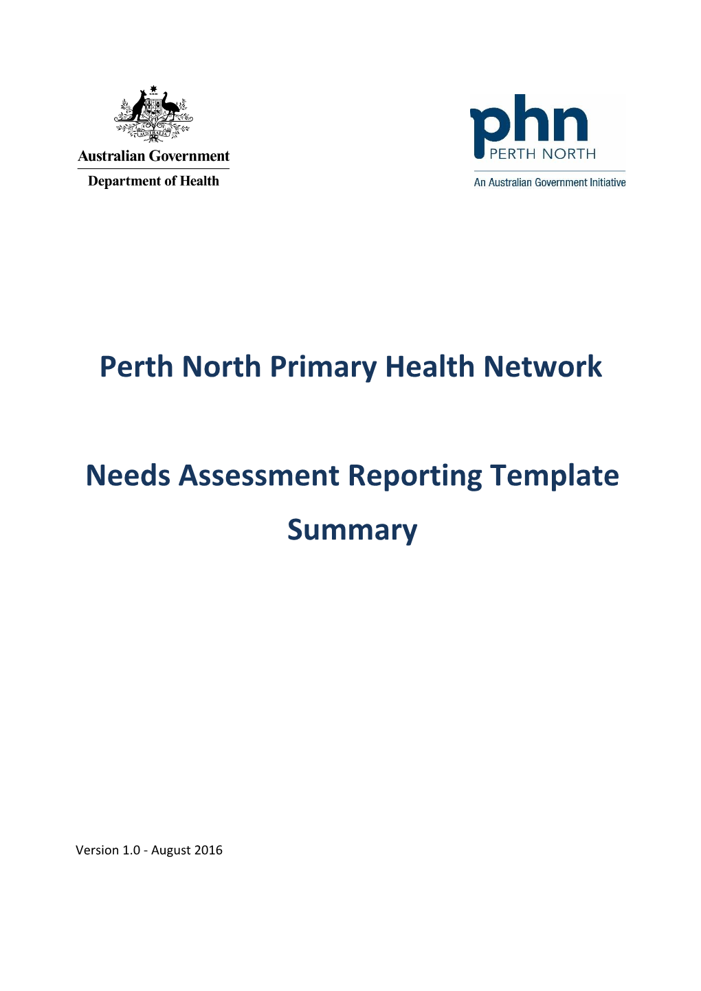 Needs Assessment Reporting Template Summary