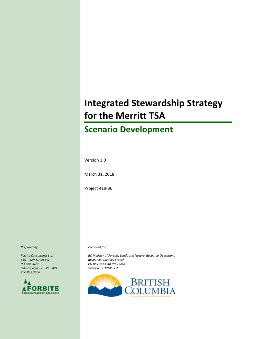 Integrated Stewardship Strategy for the Merritt TSA Scenario Development