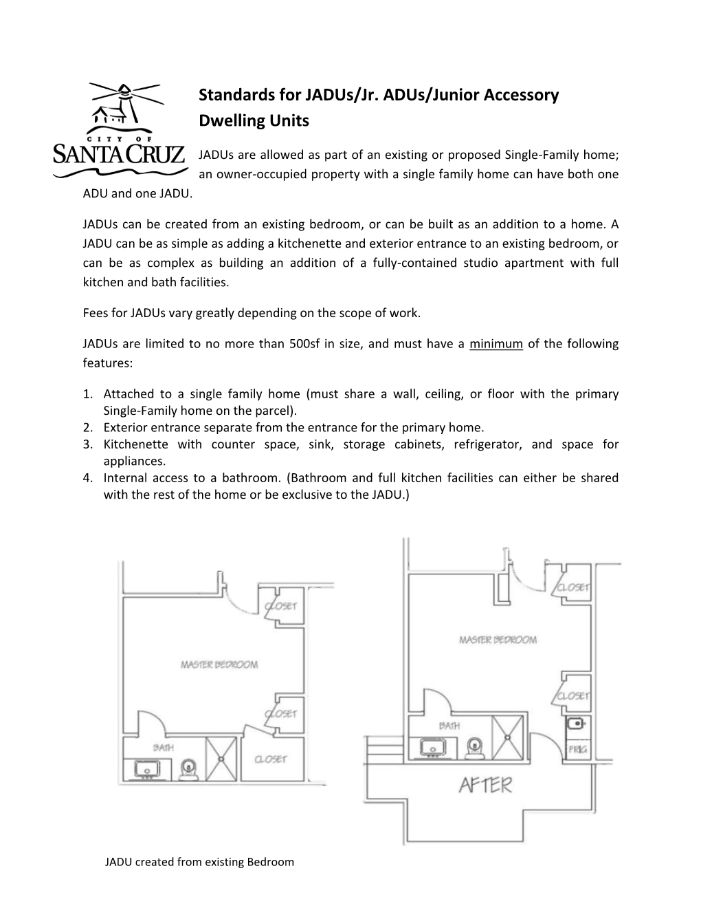 Standards for Jadus/Jr. Adus/Junior Accessory Dwelling Units