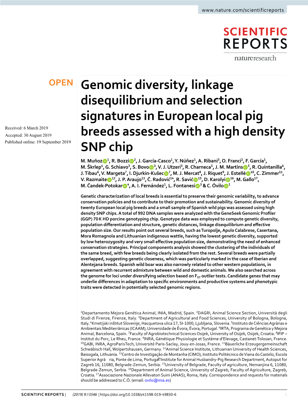 Genomic Diversity, Linkage Disequilibrium and Selection Signatures in European Local Pig Breeds Assessed with a High Density