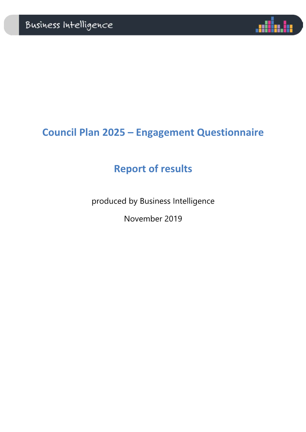 Council Plan 2025 – Engagement Questionnaire
