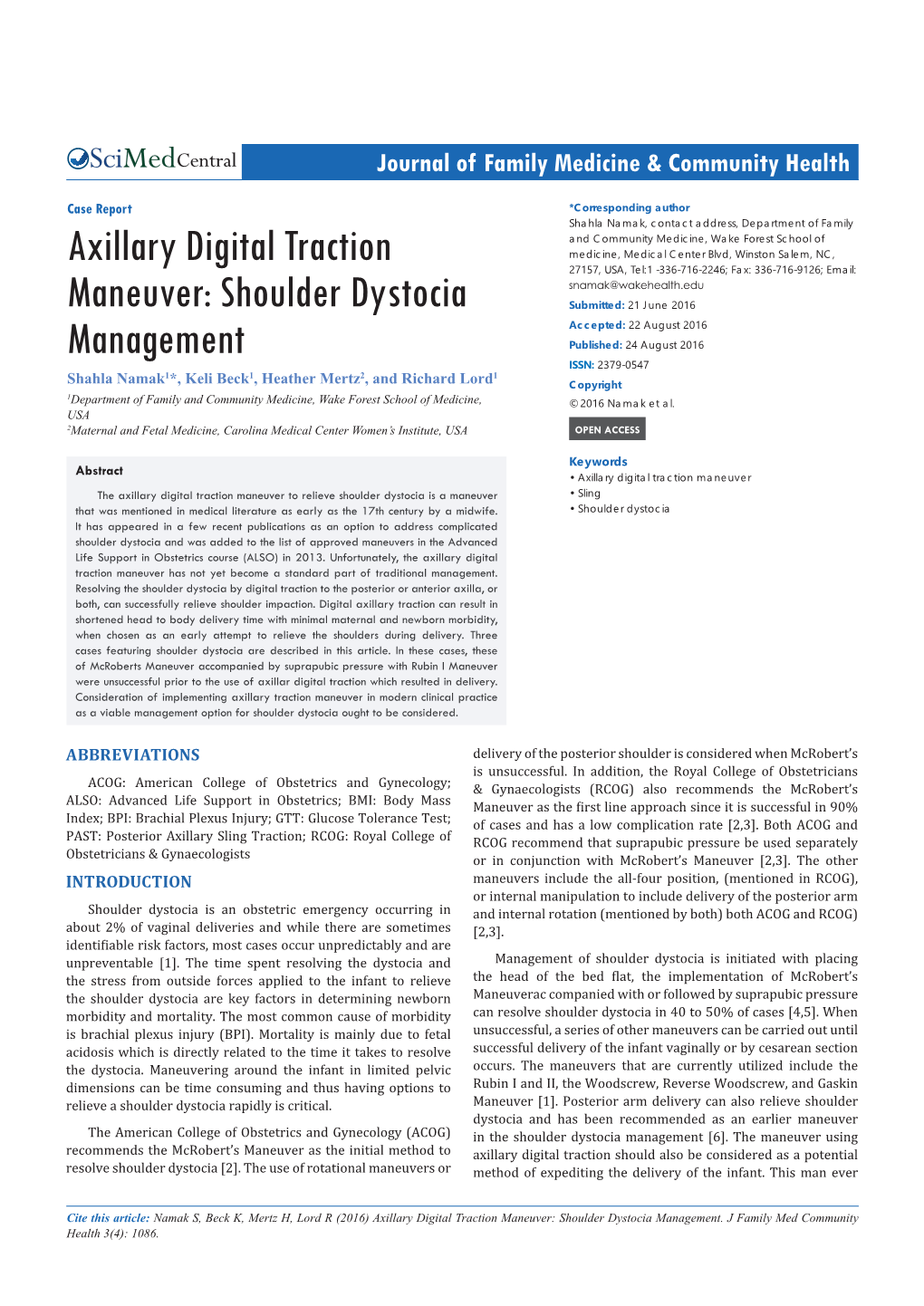 Axillary Digital Traction Maneuver: Shoulder Dystocia Management