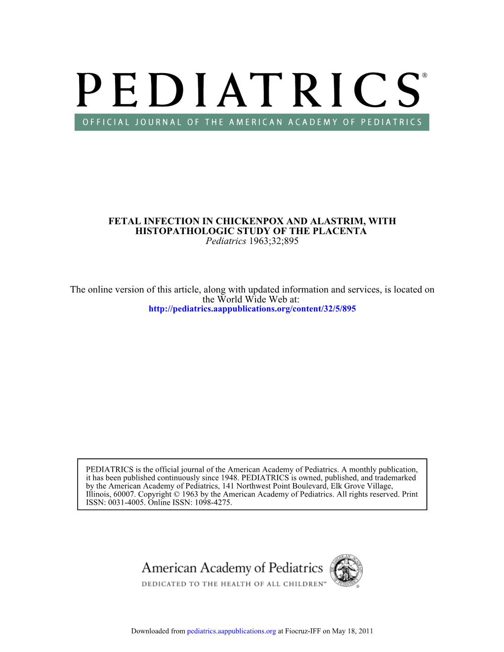 1963;32;895 Pediatrics HISTOPATHOLOGIC STUDY OF