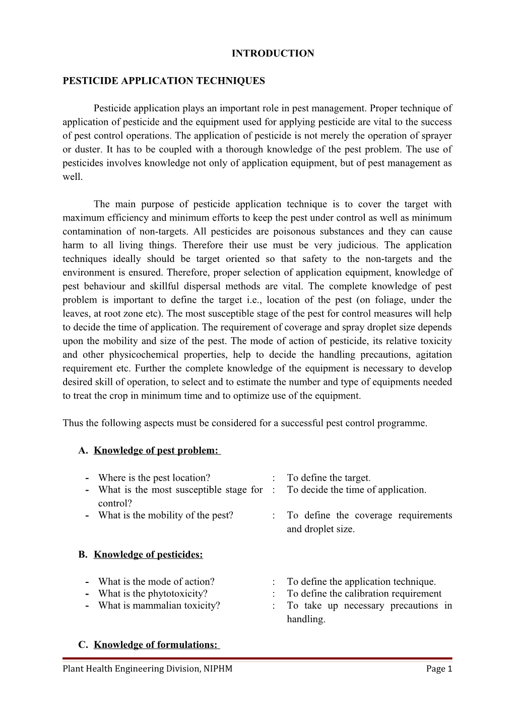 Pesticide Application Techniques