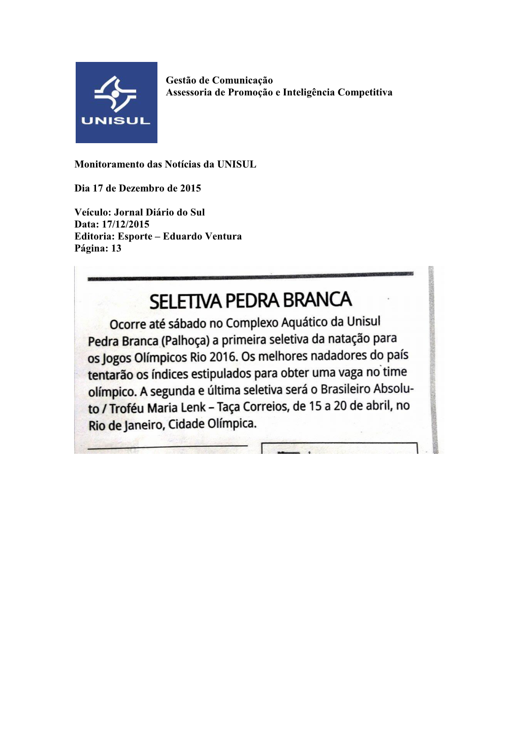 Gestão De Comunicação Assessoria De Promoção E Inteligência Competitiva