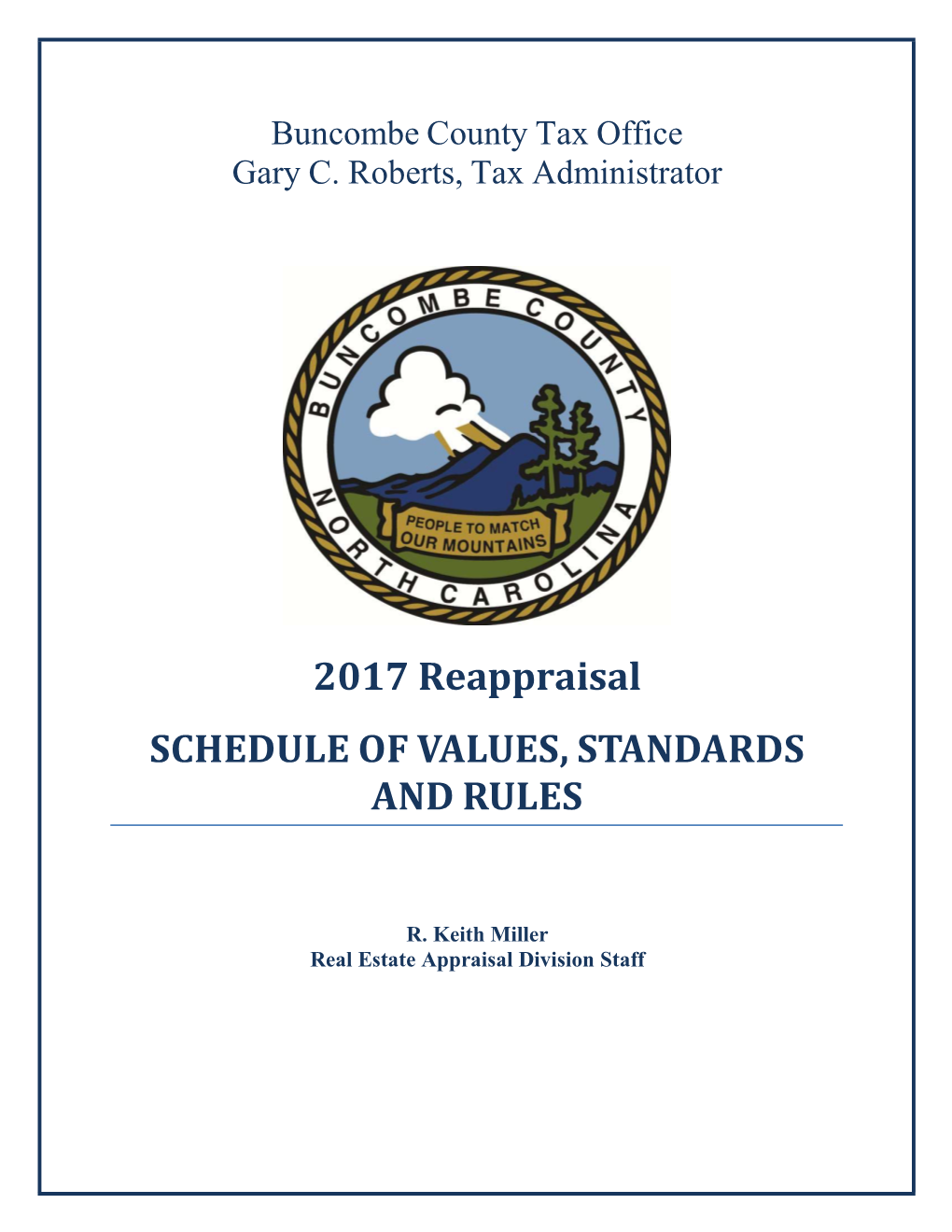 2017 Reappraisal SCHEDULE of VALUES, STANDARDS and RULES