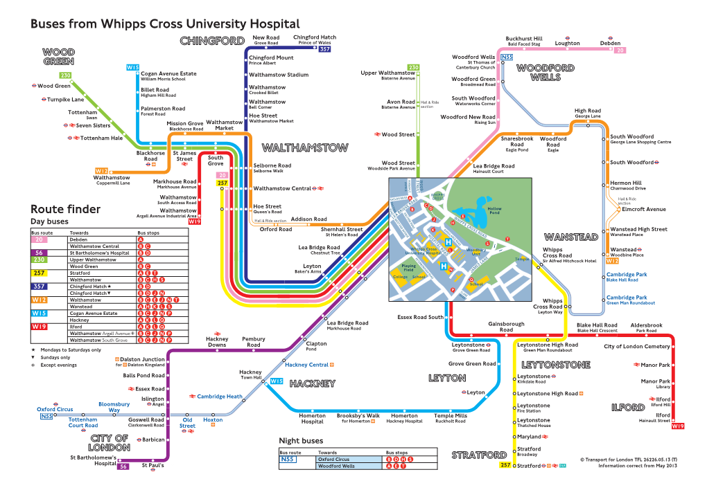 Buses from Whipps Cross University Hospital
