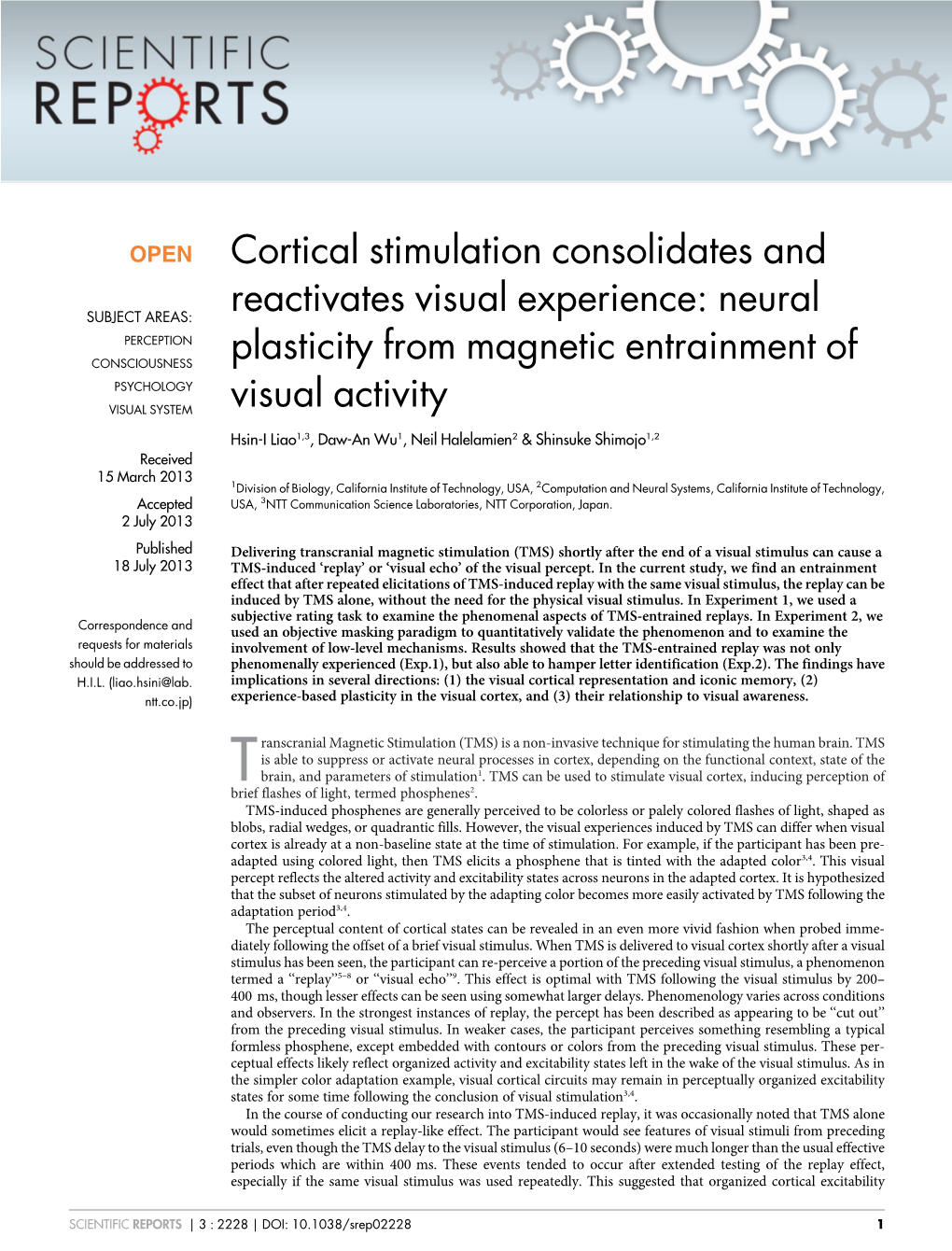 Cortical Stimulation Consolidates and Reactivates Visual