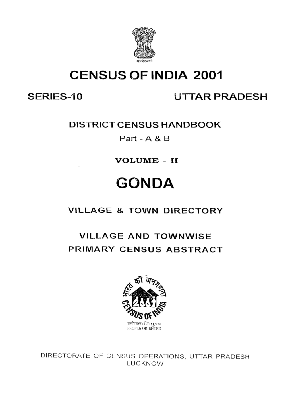 District Census Handbook, Gonda, Part XII-A & B, Vol-II, Series-10