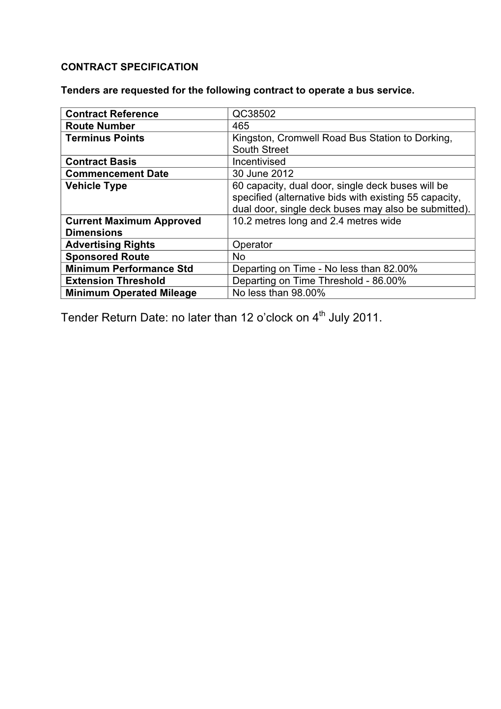 London Buses - Route Description