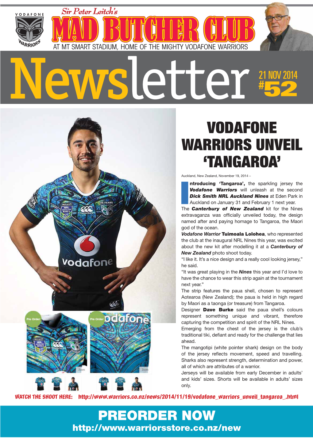 Vodafone Warriors Unveil ‘Tangaroa’