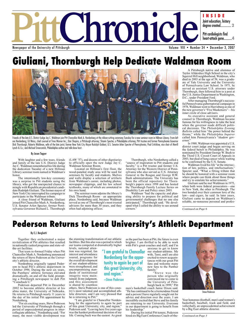 Giuliani, Thornburgh Help Dedicate Waldman Room