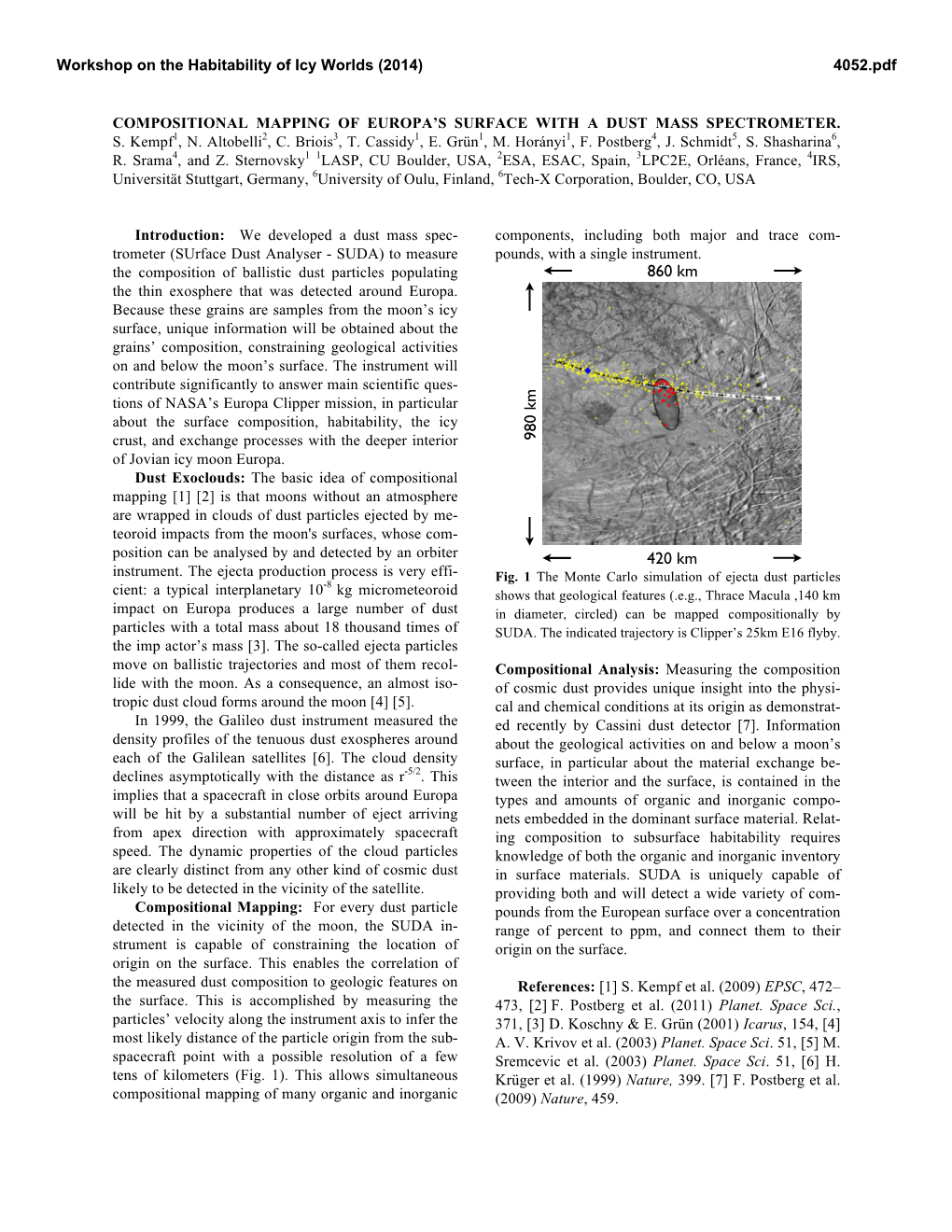 Compositional Mapping of Europa's Surface with a Dust Mass