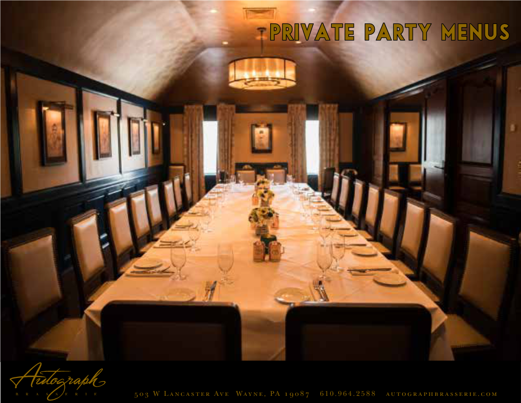 Private Party Menus