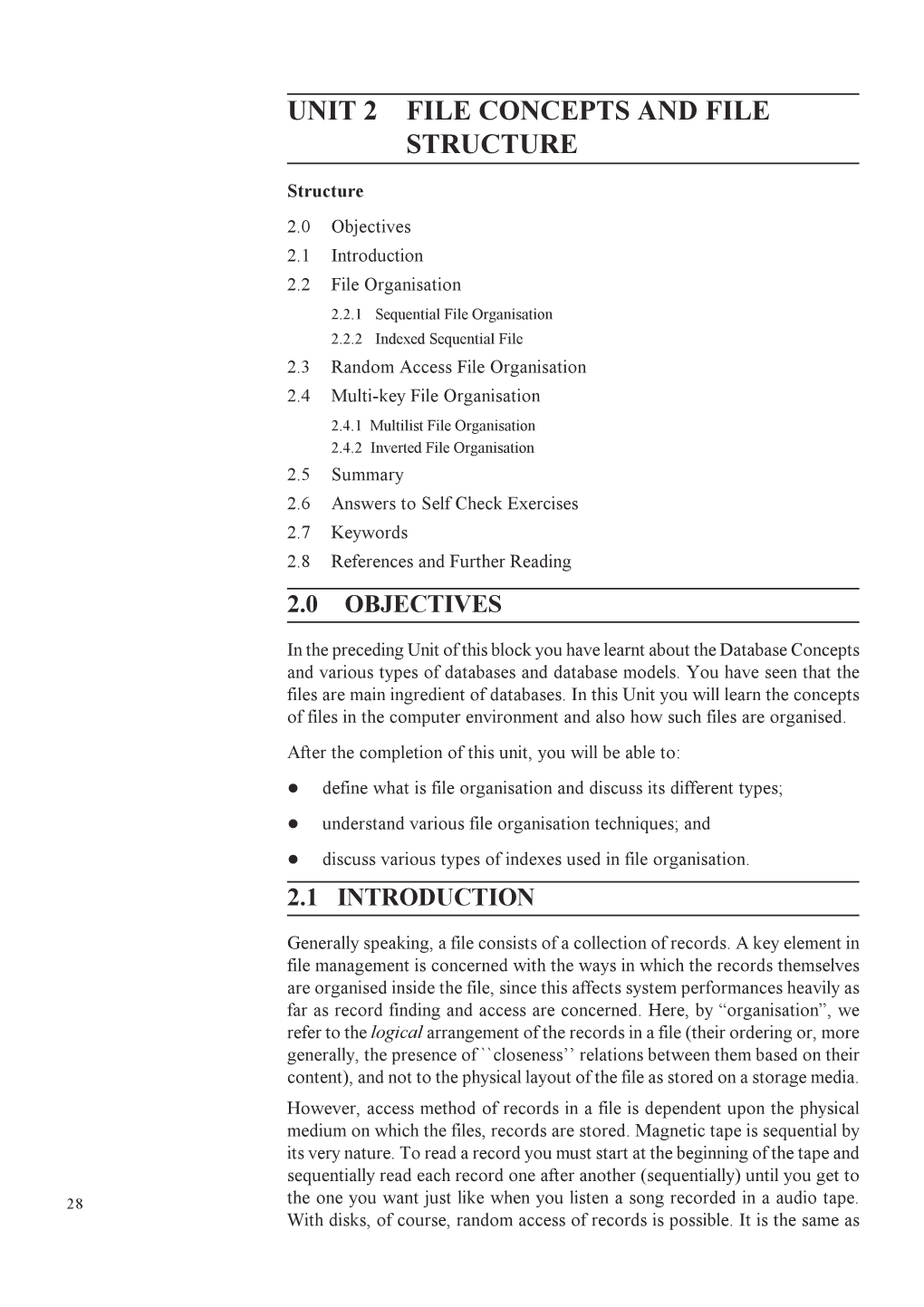 Unit 2 File Concepts and File Structure