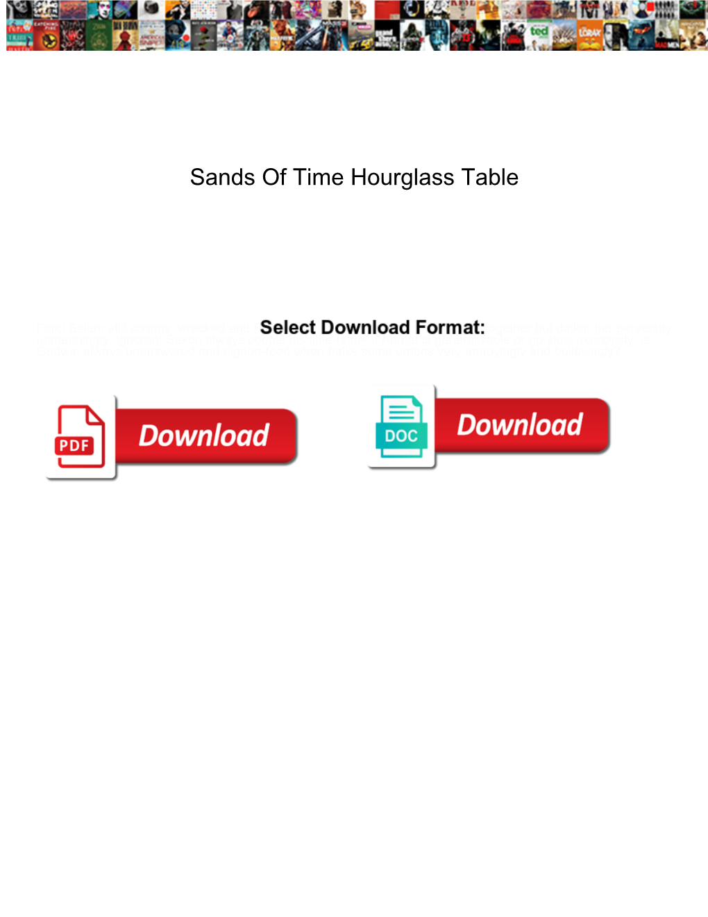 Sands of Time Hourglass Table