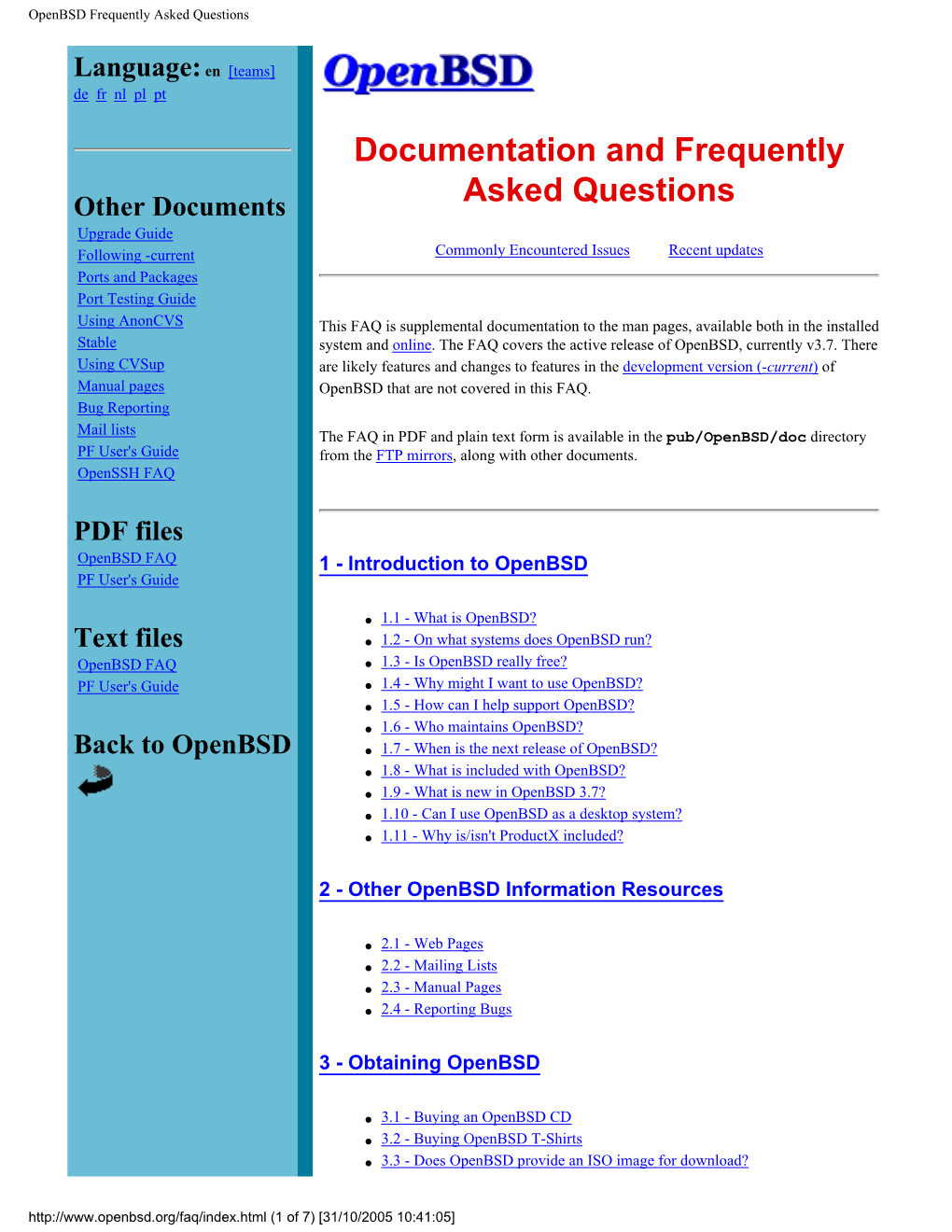 Openbsd Frequently Asked Questions