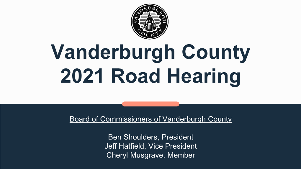 Vanderburgh County 2021 Road Hearing