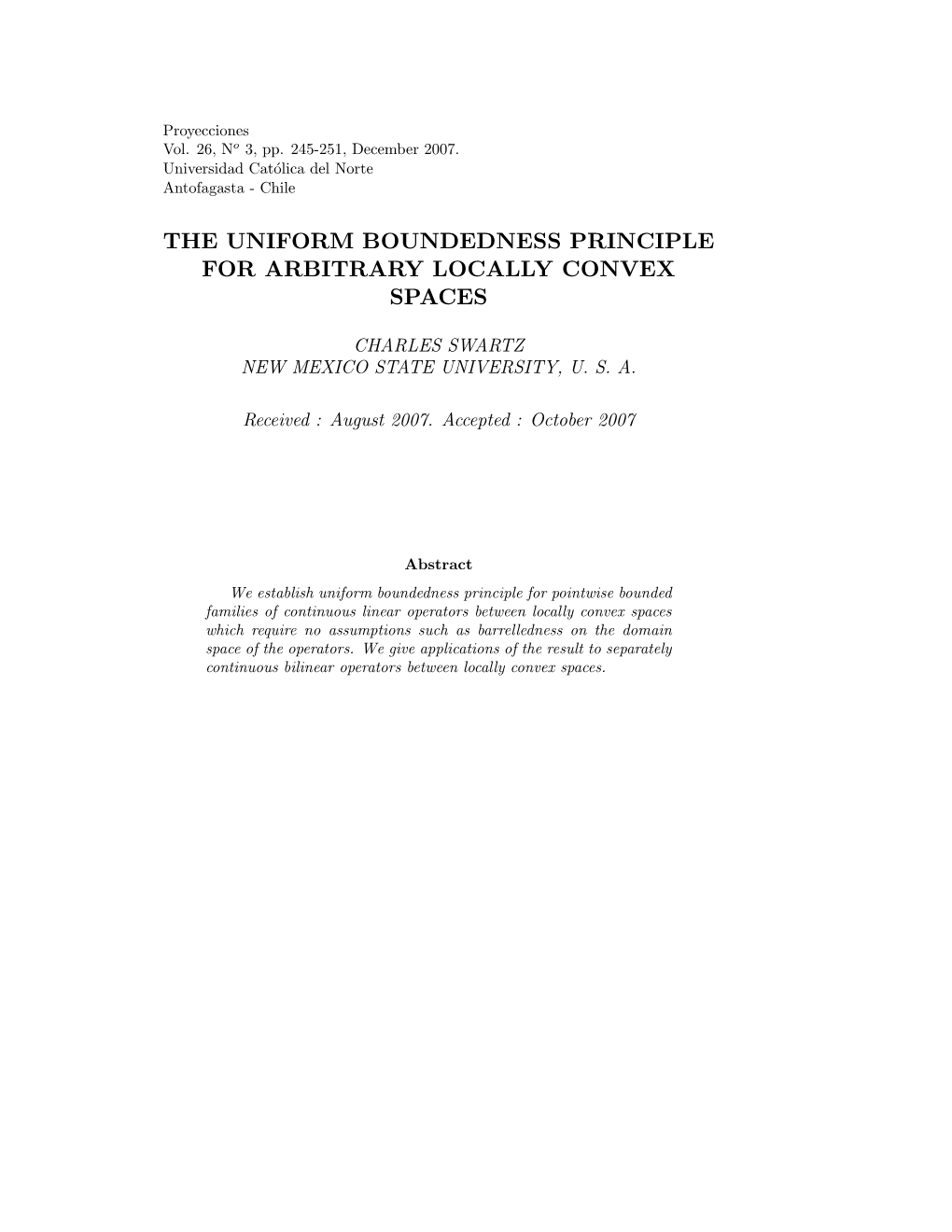 The Uniform Boundedness Principle for Arbitrary Locally Convex Spaces