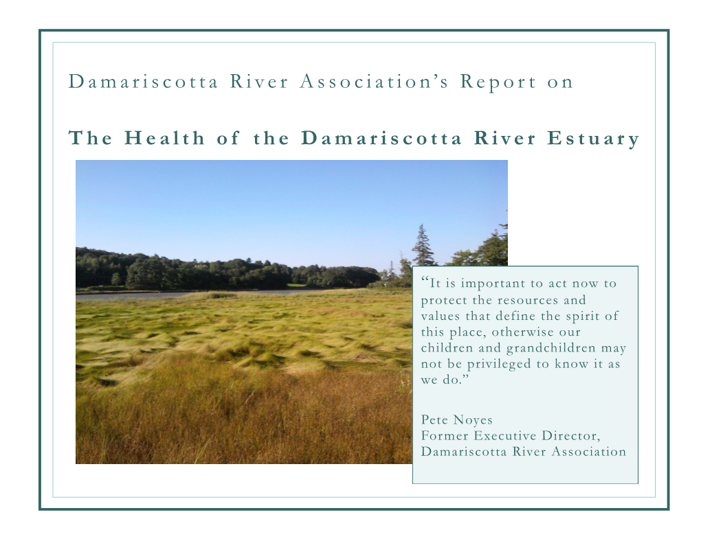 Damariscotta River Estuary Watershed Report Card