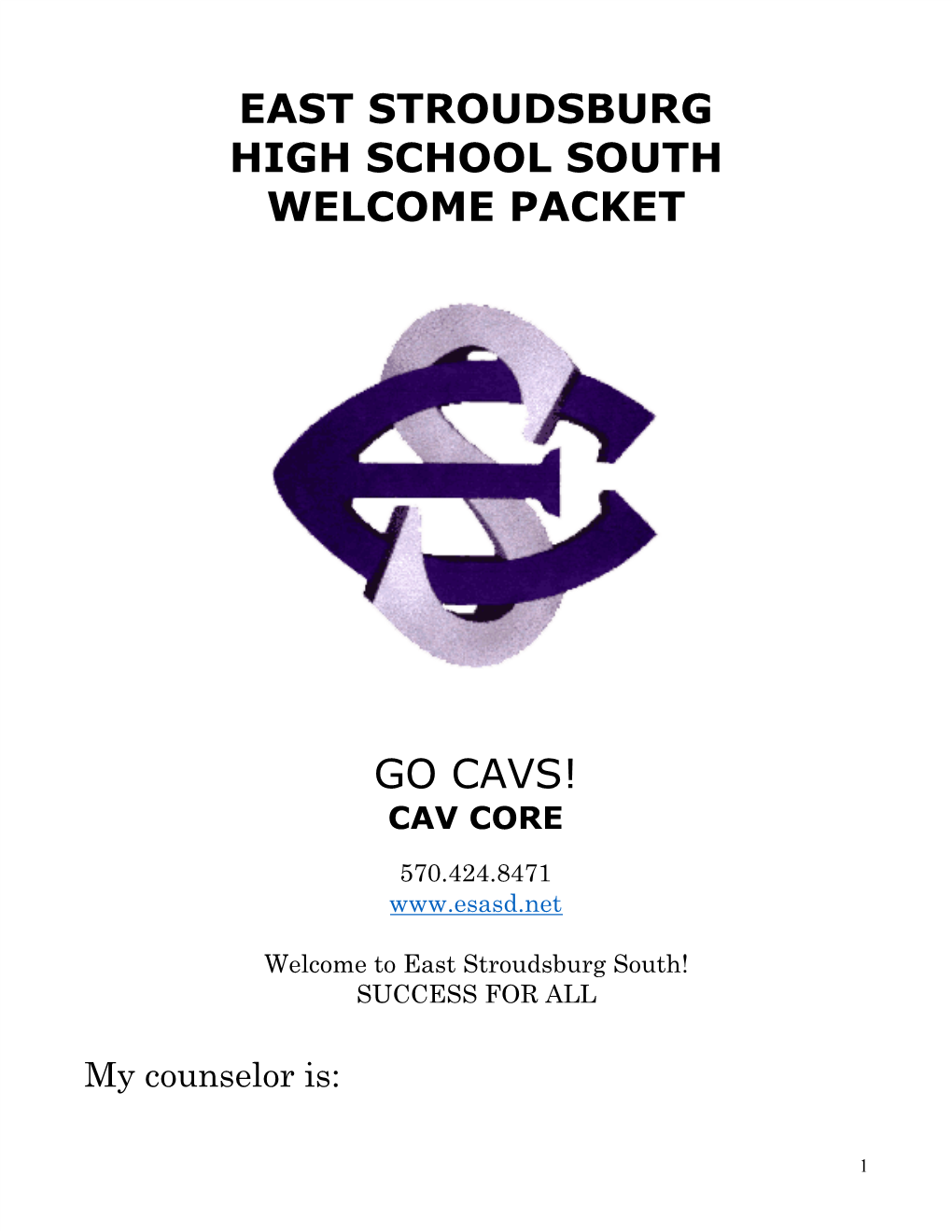 New Student Welcome Packet