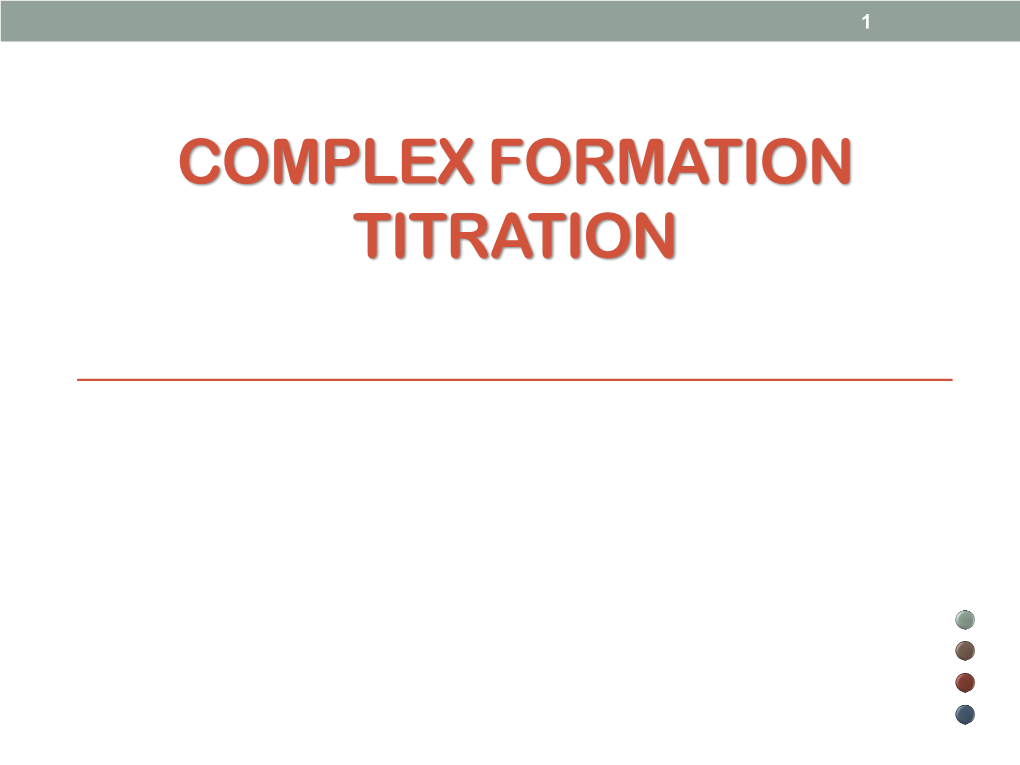 Complex Formation Titration