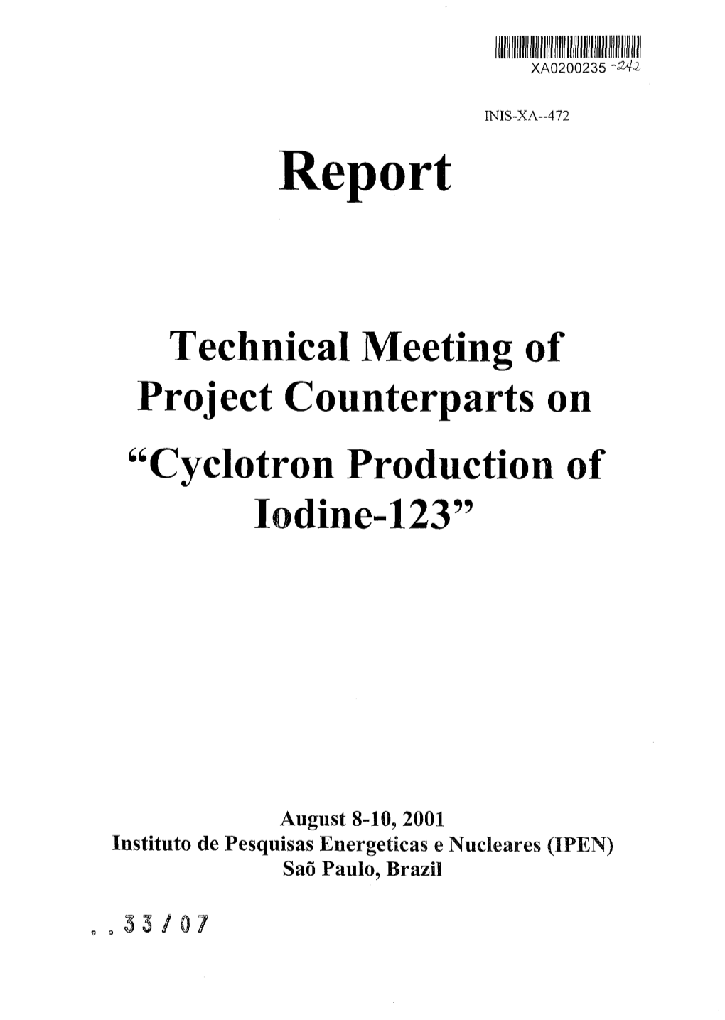 'Cyclotron Production of Iodine-123'