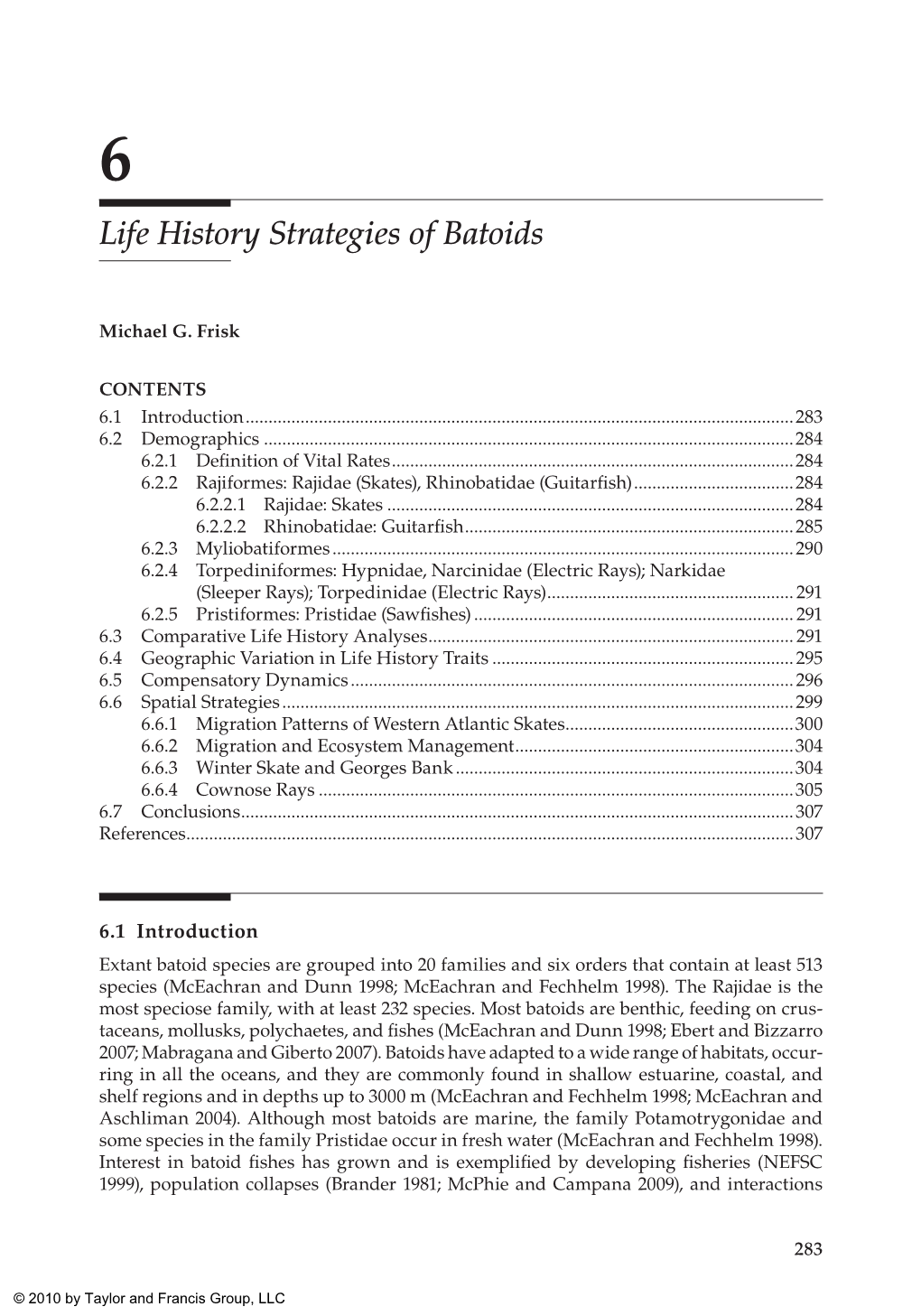 Life History Strategies of Batoids