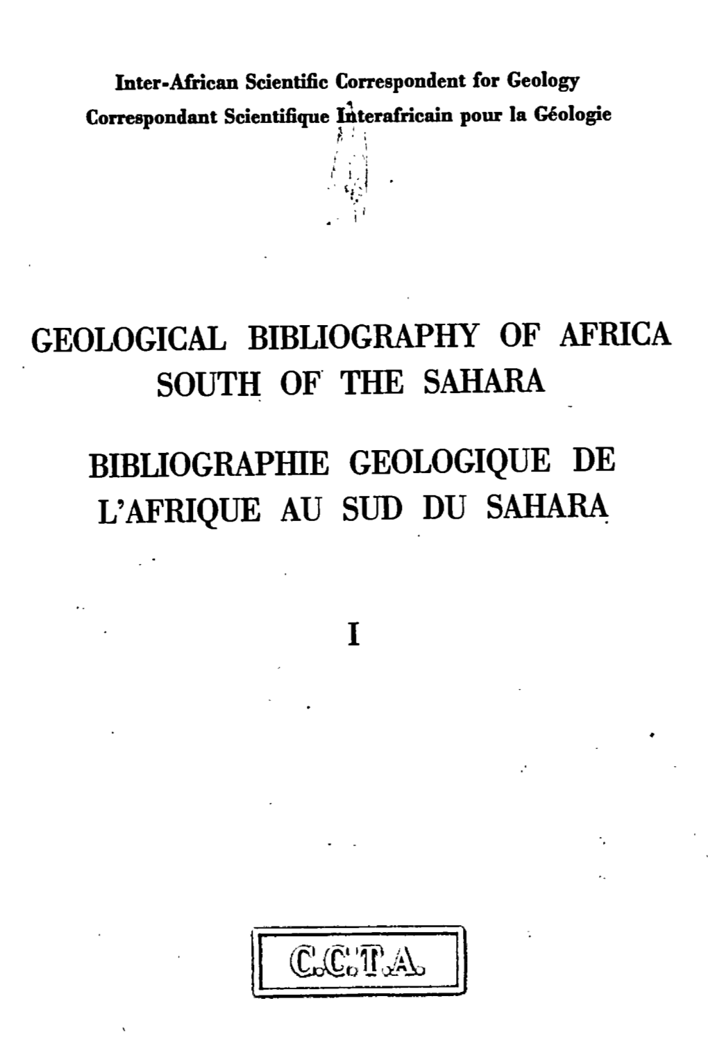 Geological Bibliography Os Africa South of the Sahara E.Pdf (1.927Mb)