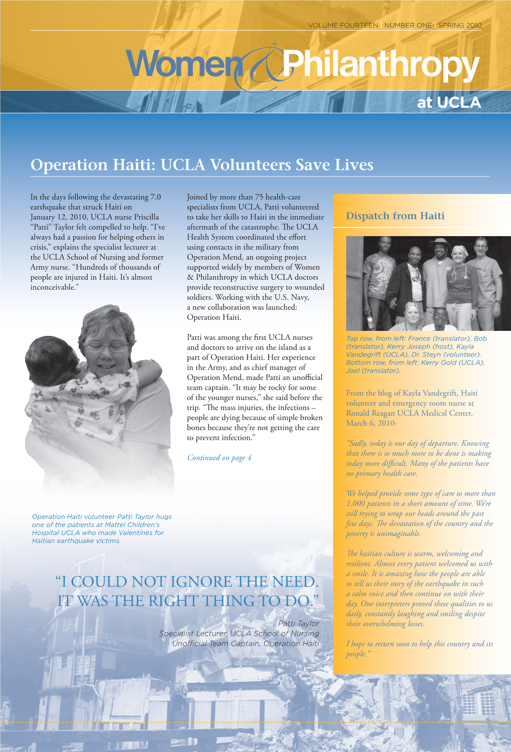 Operation Haiti: UCLA Volunteers Save Lives