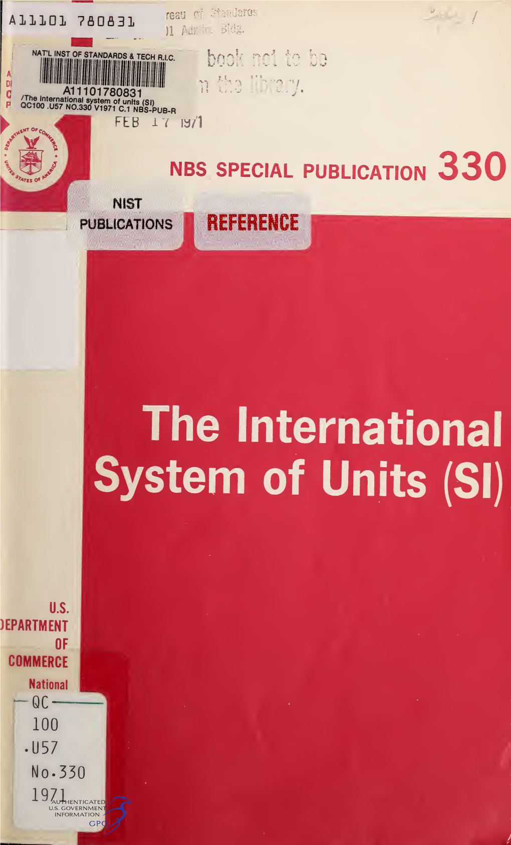 The International System of Units (SI)